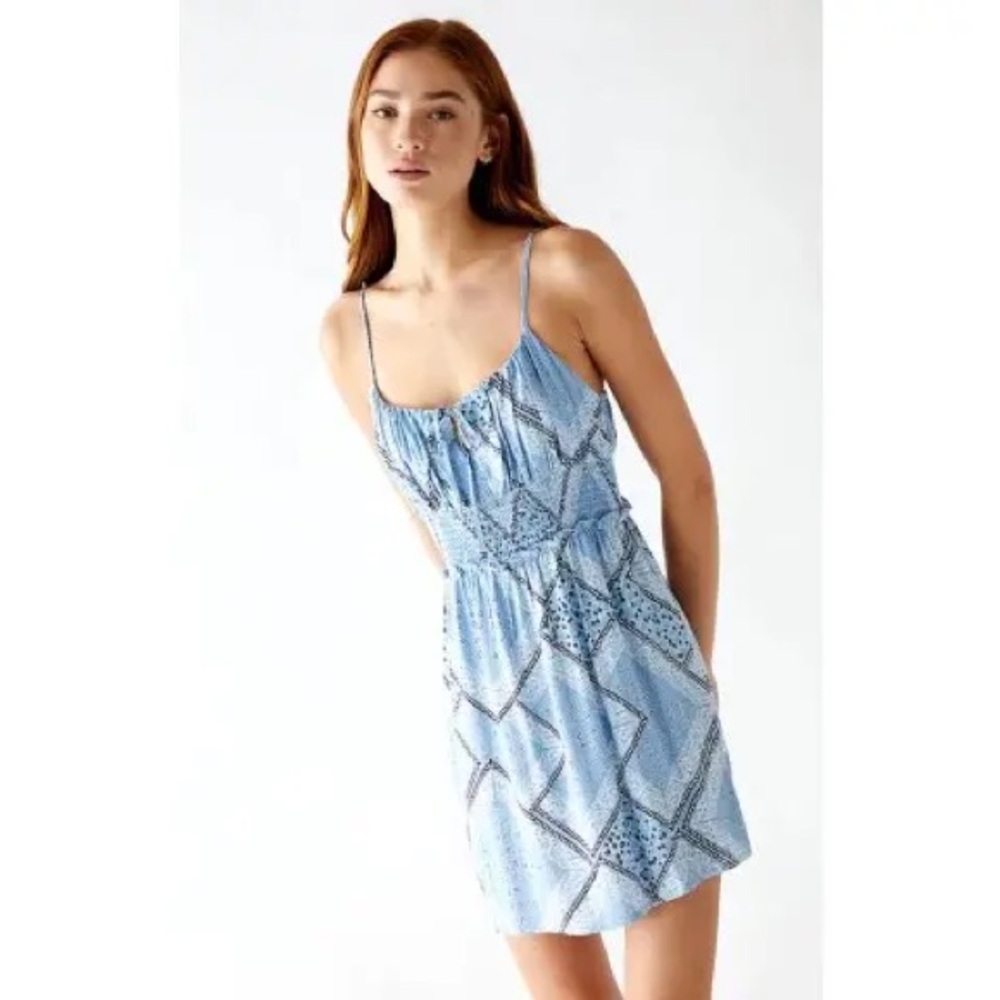Pacsun Blue Patterned Mini Dress